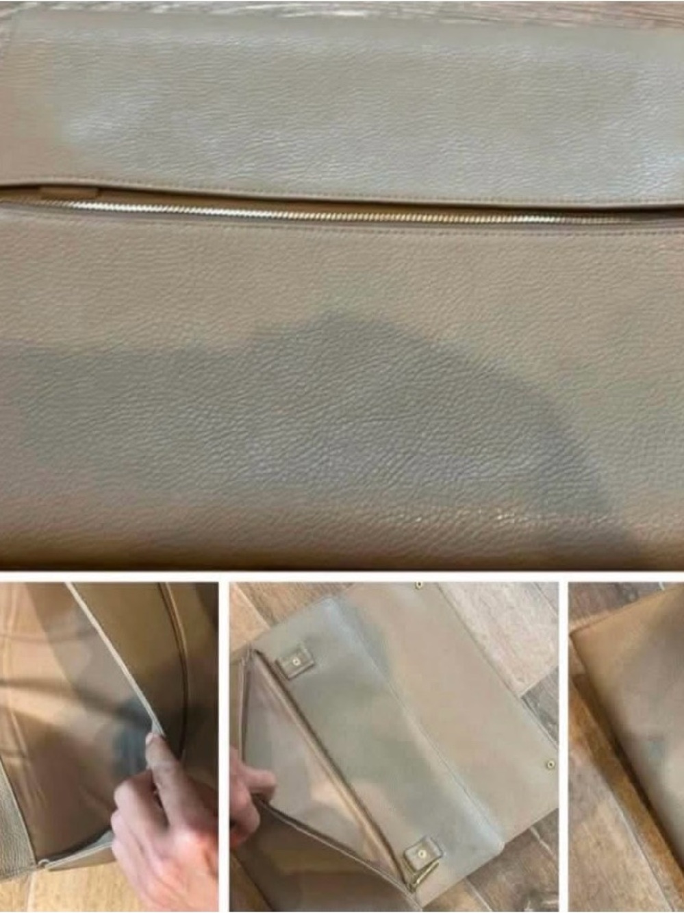 Cuyana Leather 15" Laptop Sleeve Tech Carryall - Taupe
